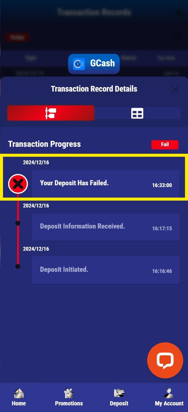 failed deposit